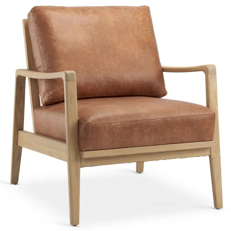 Raeleigh Faux Leather Accent Chair – Tufted Back & Chrome Legs 1