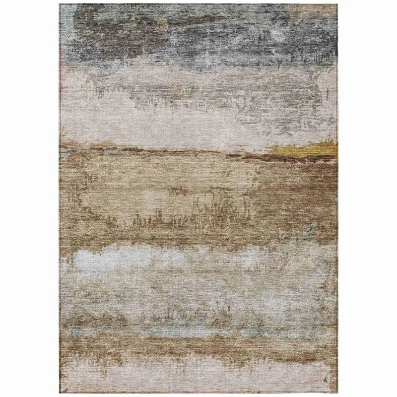 Raffinna Brown Non-Slip Indoor-Outdoor Area Rug 2