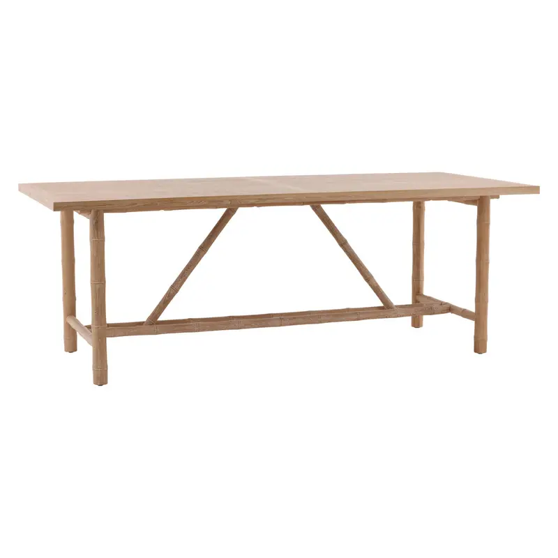 Ramos Unfinished Natural Wood Dining Table – Rectangular Farmhouse Style 1