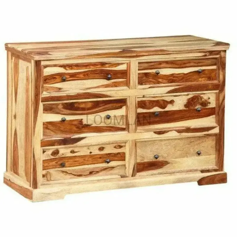 Raven Six-Drawer Wooden Dresser With Clean Lines 1