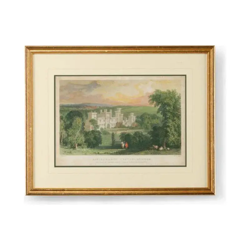 Ravensworth Castle Estate Print In Gold Frame 1