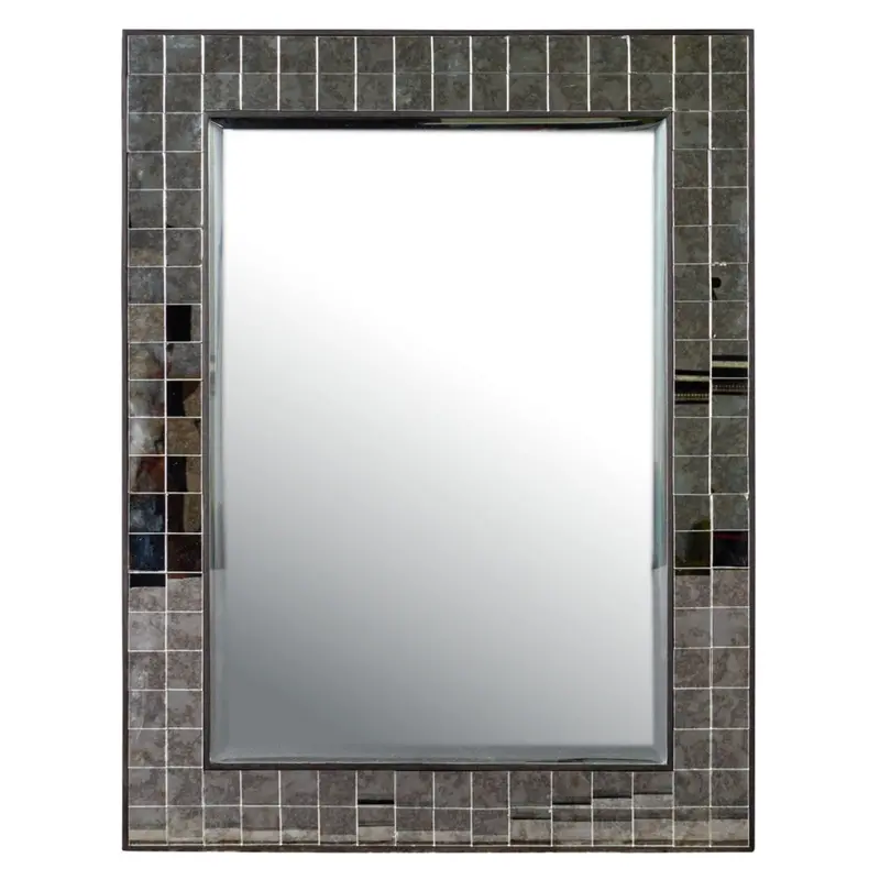 Rectangular Wall Mirror Featuring Reclaimed Wood Frame 1