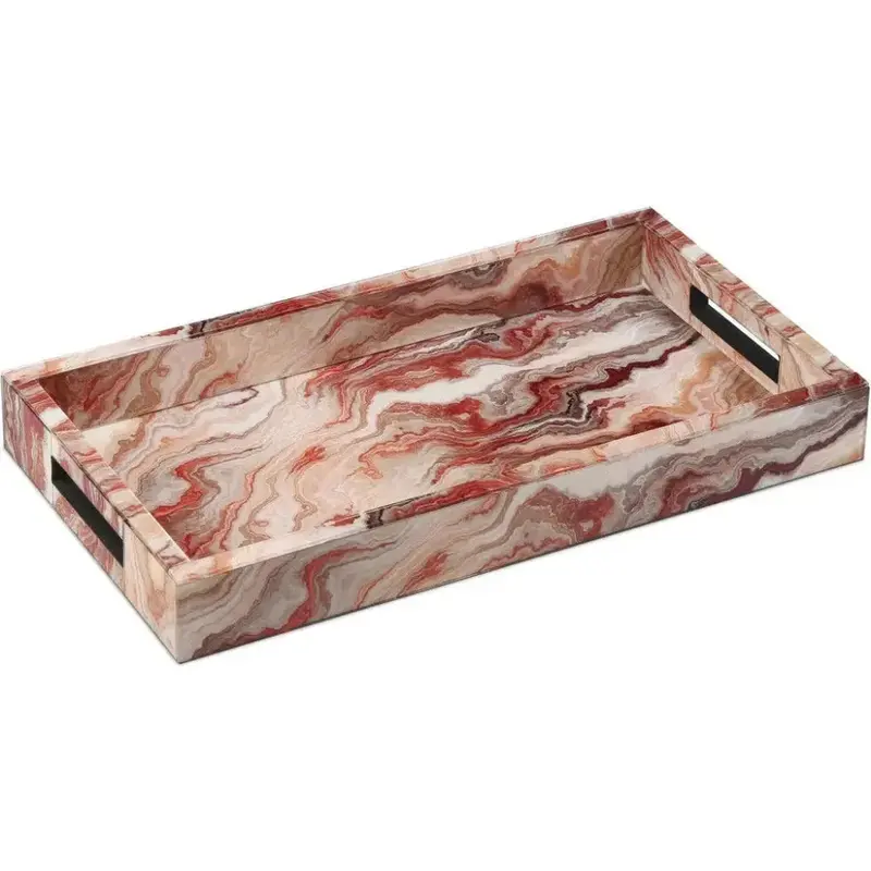 Red Wood-And-Paper Serving Tray – Interstellar Design 1