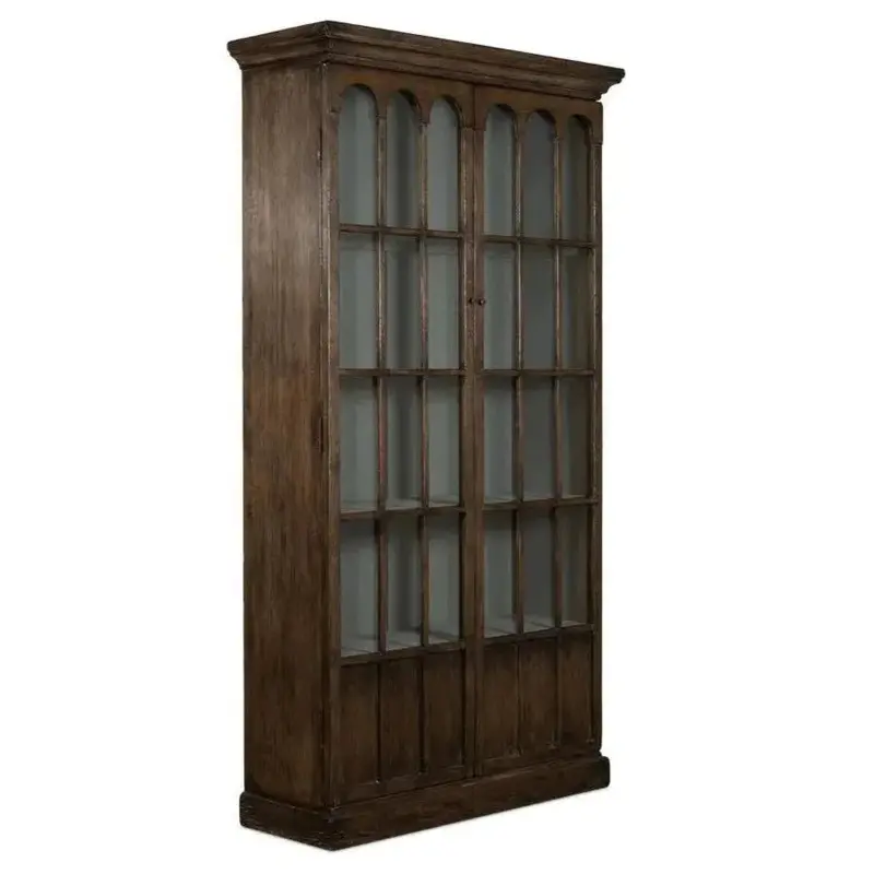 Refined Arches Tall Glass-Door Curio Cabinet 1