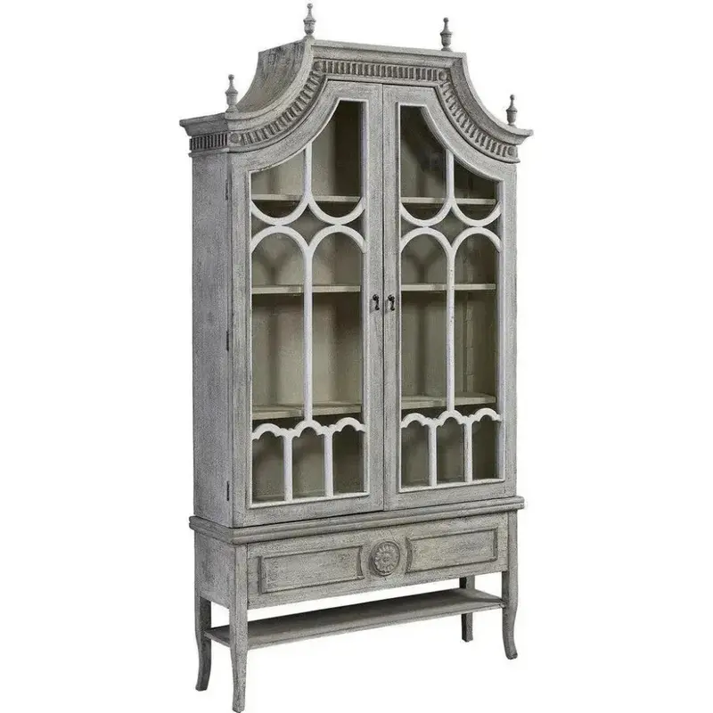 Reims Cathedral Arched Cabinet With Ornate Gothic-Inspired Details 1