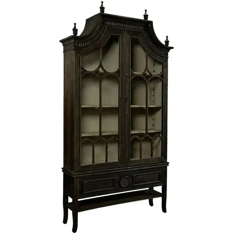 Reims Cathedral Black Arched Cabinet – Statement Storage With Architectural Flair 1