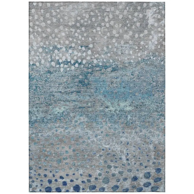Renora Gray Stain-Resistant Indoor/Outdoor Rug 2