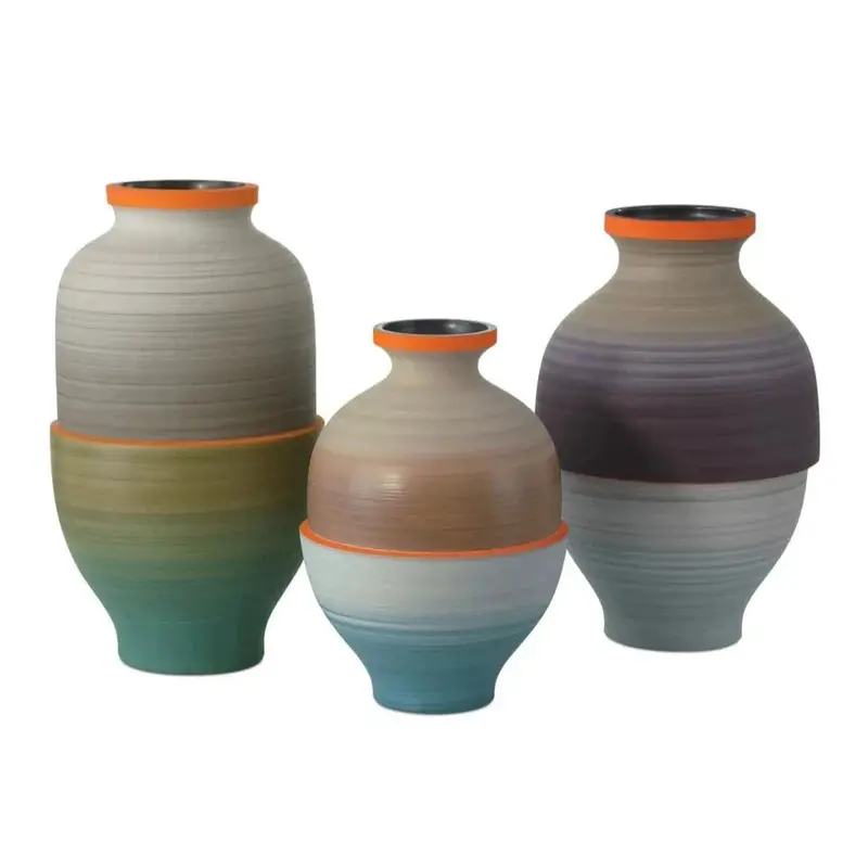 Retro-Inspired Gray Porcelain Vases – Happy 80S Collection (3-Piece) 1