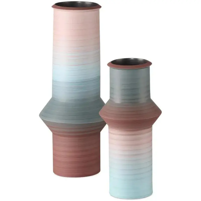 Retro-Inspired Porcelain Vase Duo – Happy 80'S Style, Set Of 2 1