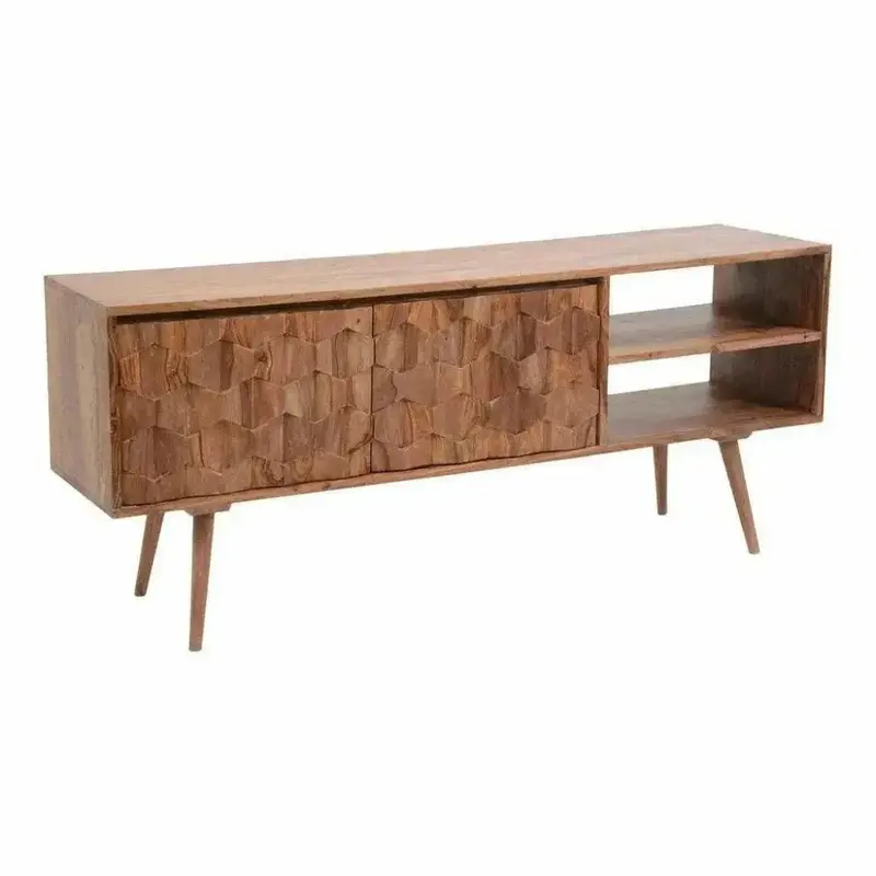 Retro Tv Stand – Supports Tvs Up To 55", Vintage-Inspired Media Console 1