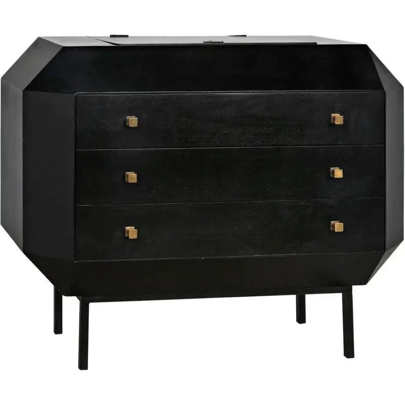 Rhiana Modern Black Wooden Dresser 1