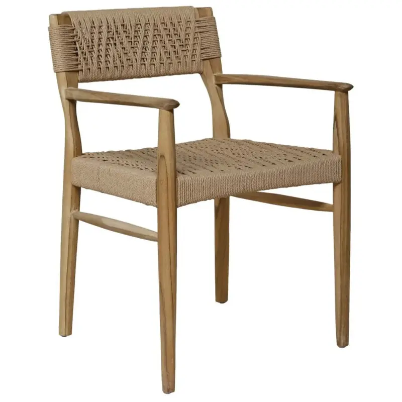 Rhona Natural Wood Patio Dining Chair 1