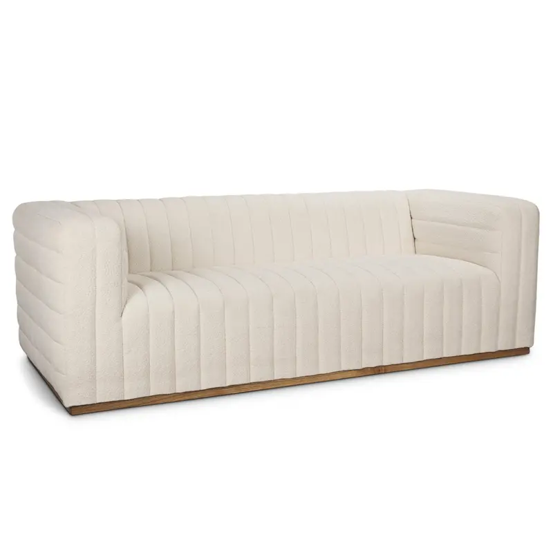Ricciardo Cream Bouclé Three-Seat Sofa With Tailored Design 1