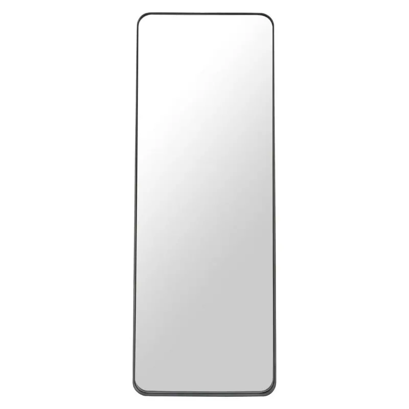 Riga Minimalist Steel-Frame Floor Mirror In Black 1