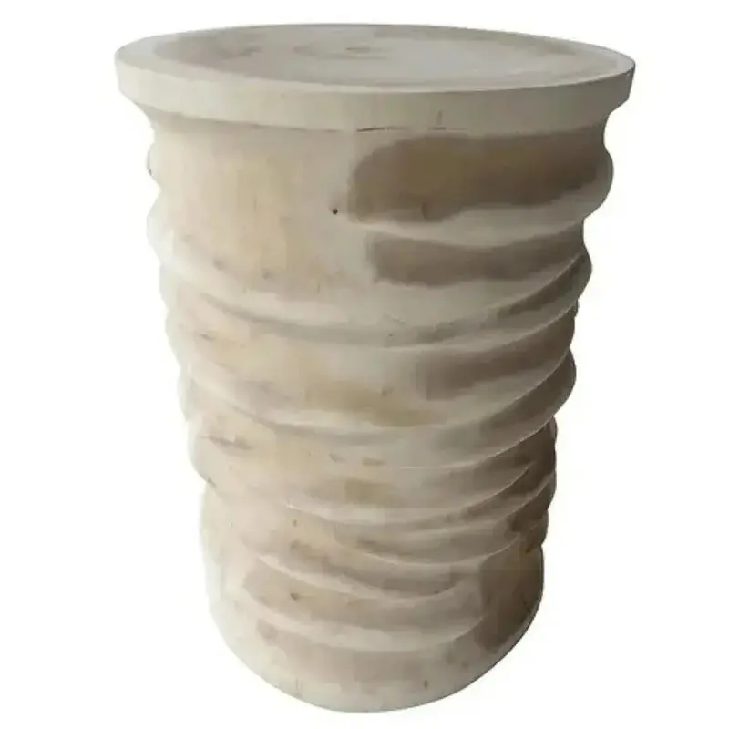 Ripple Suar Wood Bar Stool – Live-Edge Natural Finish 1