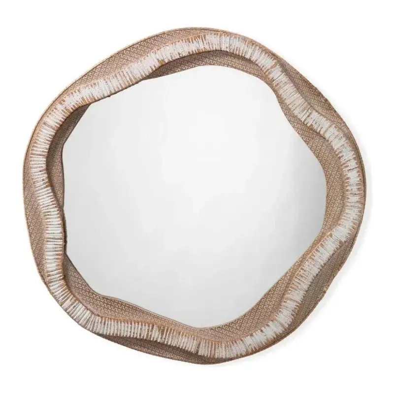 River-Inspired Rattan Wall Mirror With Organic Texture And Cottage Beach Aesthetic 1