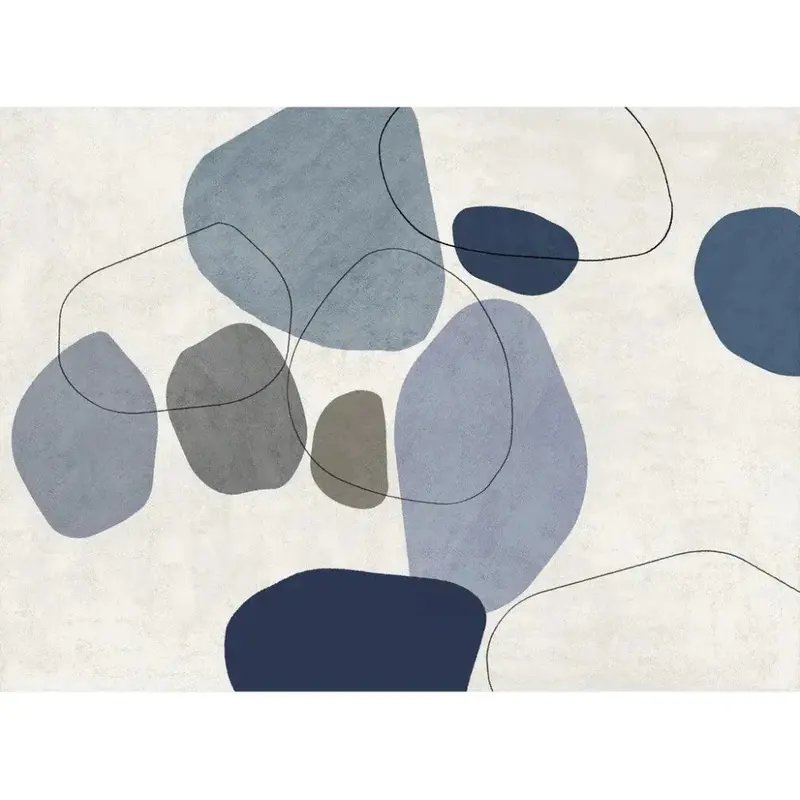 River Stones Blue Iii Floating Canvas Wall Art 1
