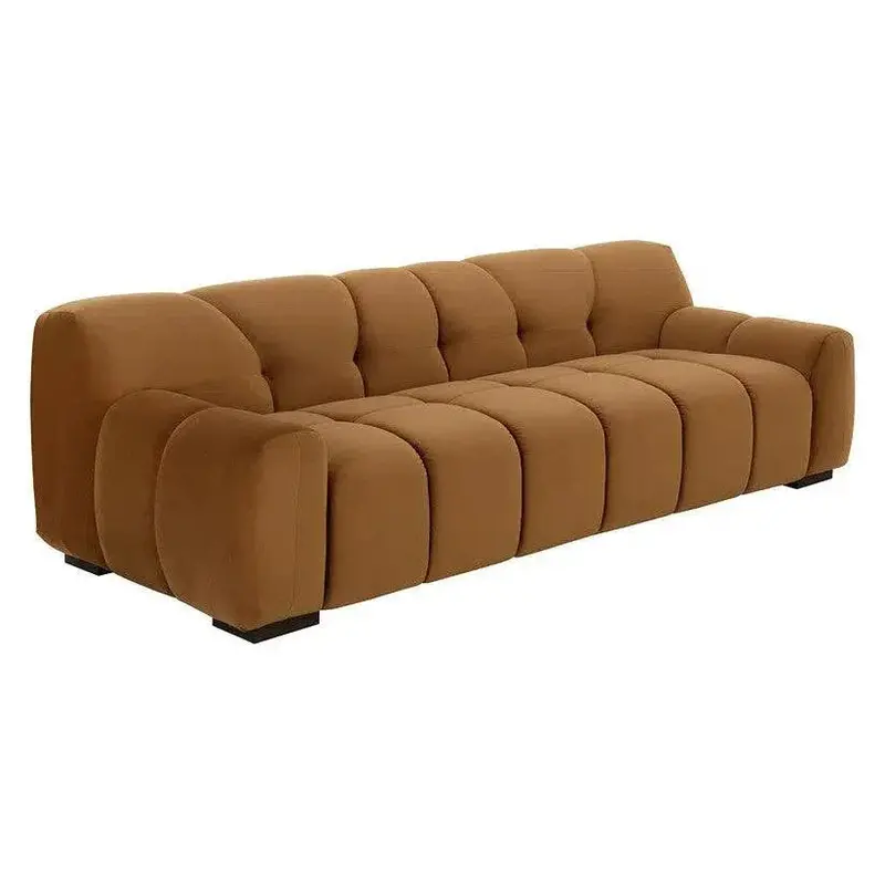 Romy Sofa – Meg Gold Upholstery With Deep-Seated Plush Comfort 1