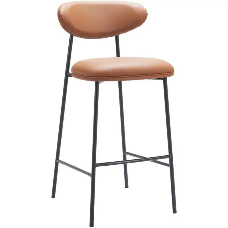 Rorun Brown Barstool Set – Upholstered Polyurethane (2-Pack) 1