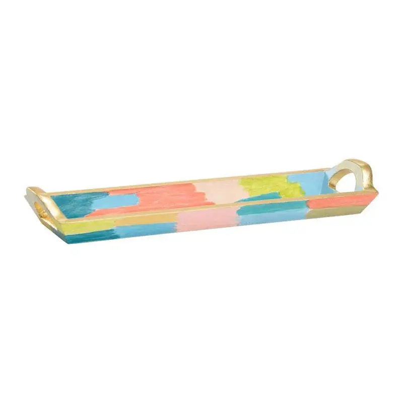 Rosie Hand-Painted Solid Wood Serving Tray 1