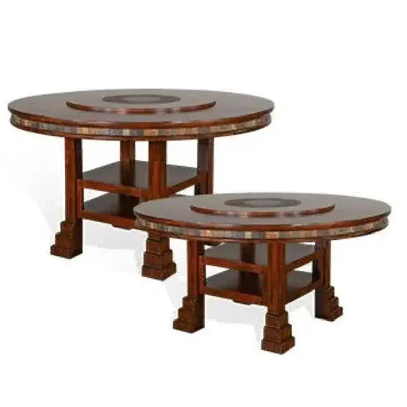 Round Counter-Height Lazy Susan Table – Dark Finish 1