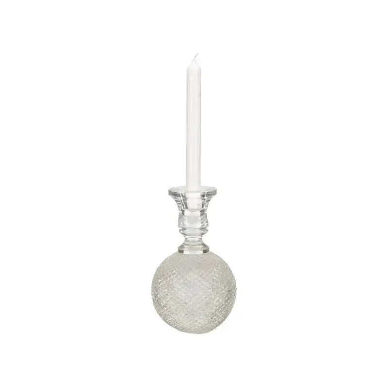 Round Glass Candle Holder With Sturdy Modern Design 1