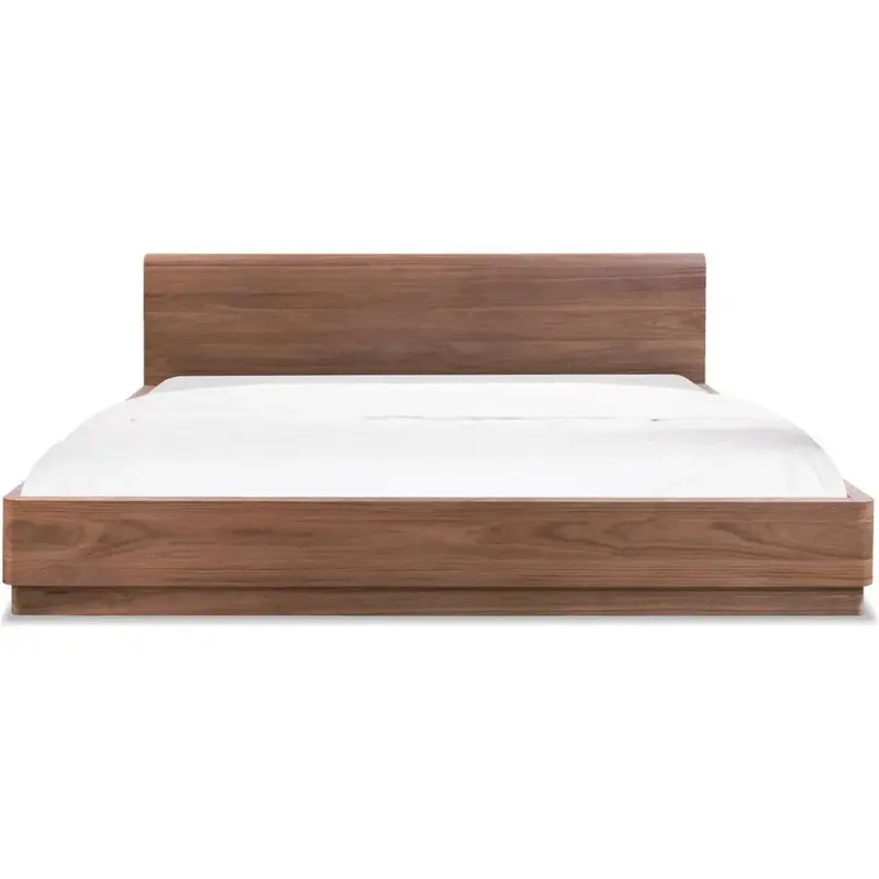 Round Off Walnut Brown Wooden Bed Frame – Rich Tone 1