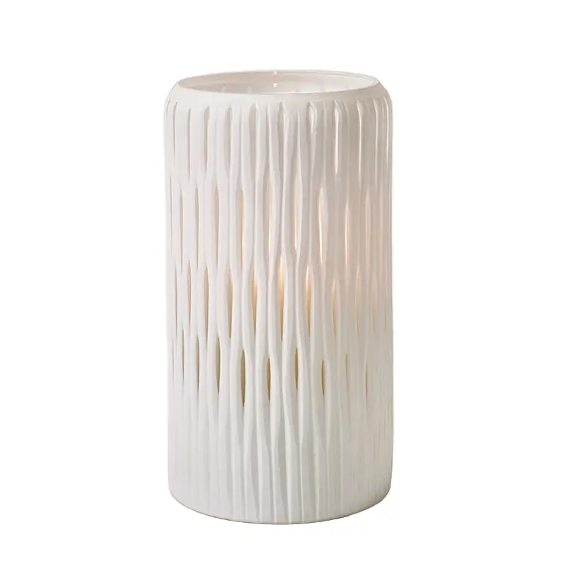 Rowan Modern White Glass Hurricane Lamp Holder 1