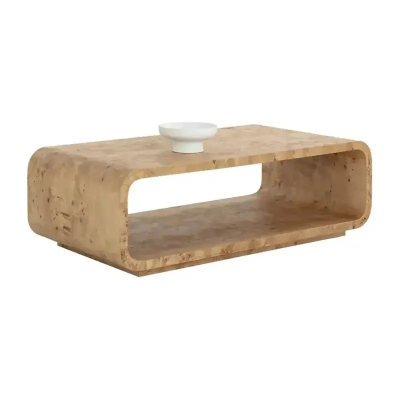 Rowena Brown Wood Rectangular Coffee Table 1