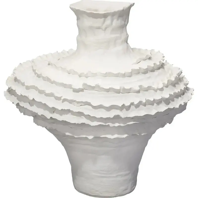 Ruffle-Textured Ceramic Vase By Jamie Young 1