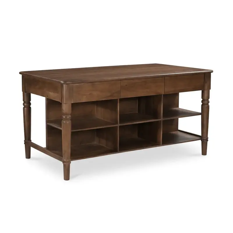Russet Acacia Kitchen Island – Brown Counter Height Workstation 1