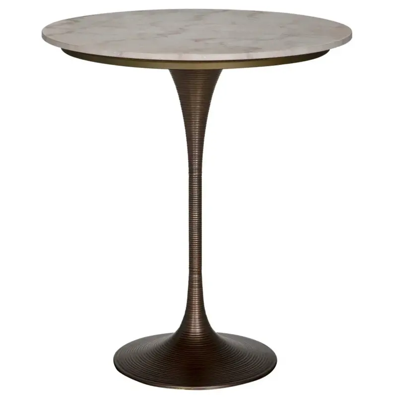 Rustic Industrial Round Bar Table With Steel Base – Joni Design 1