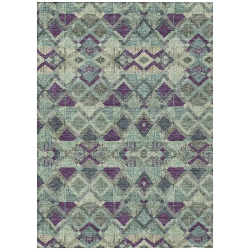 Rustira Blue Washable Area Rug – Durable, All-Climate Indoor-Outdoor Design 2