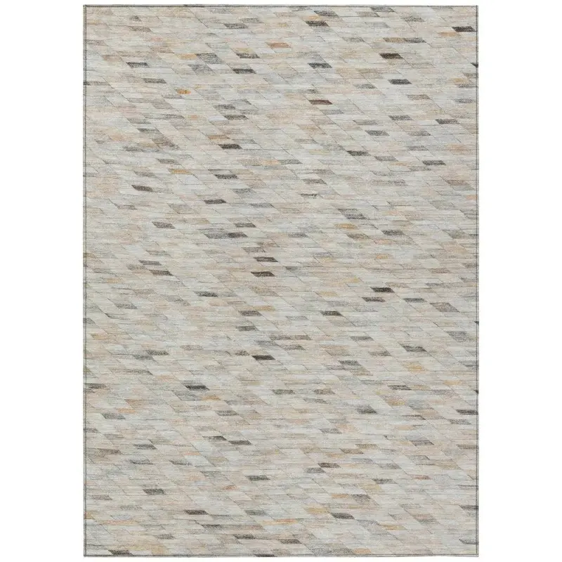 Ruzenth Ivory Modern Washable Area Rug 2