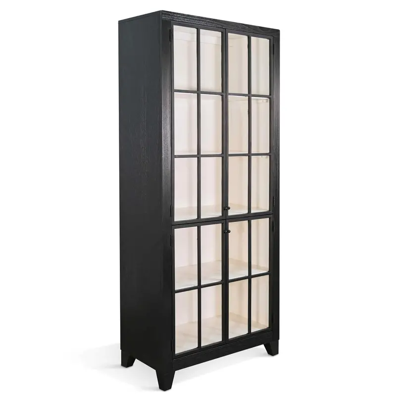 Ryan Minimalist Black Wooden Bookshelf 1