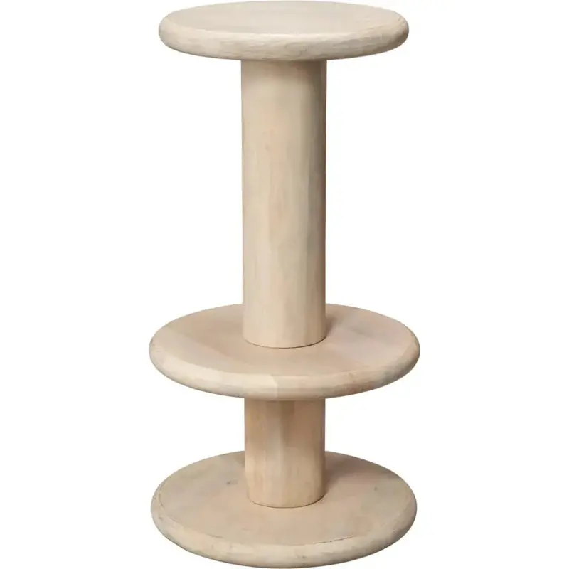 Rye Mango Wood Barstool With Elegant Curves 1