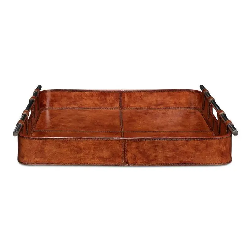 Safari-Themed Leather Serving Tray – Decorative Home Accessory 1