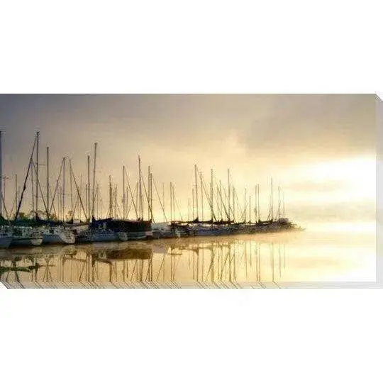 Sails At Sunset Coastal Landscape Canvas Art 1
