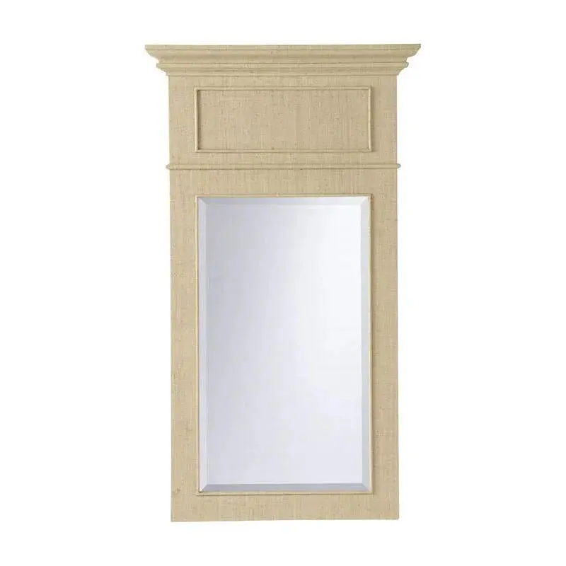 Saint Remy Cream Raffia-Wrapped Wall Mirror 1