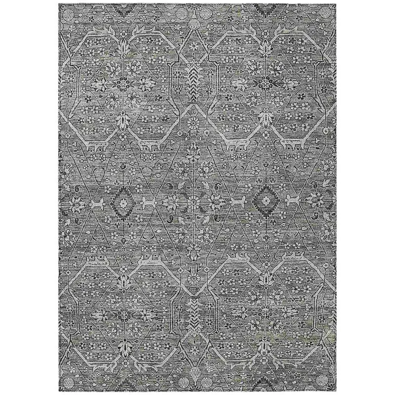 Samirah Slate Gray Indoor-Outdoor Rug – Textured Washable Floor Mat 2
