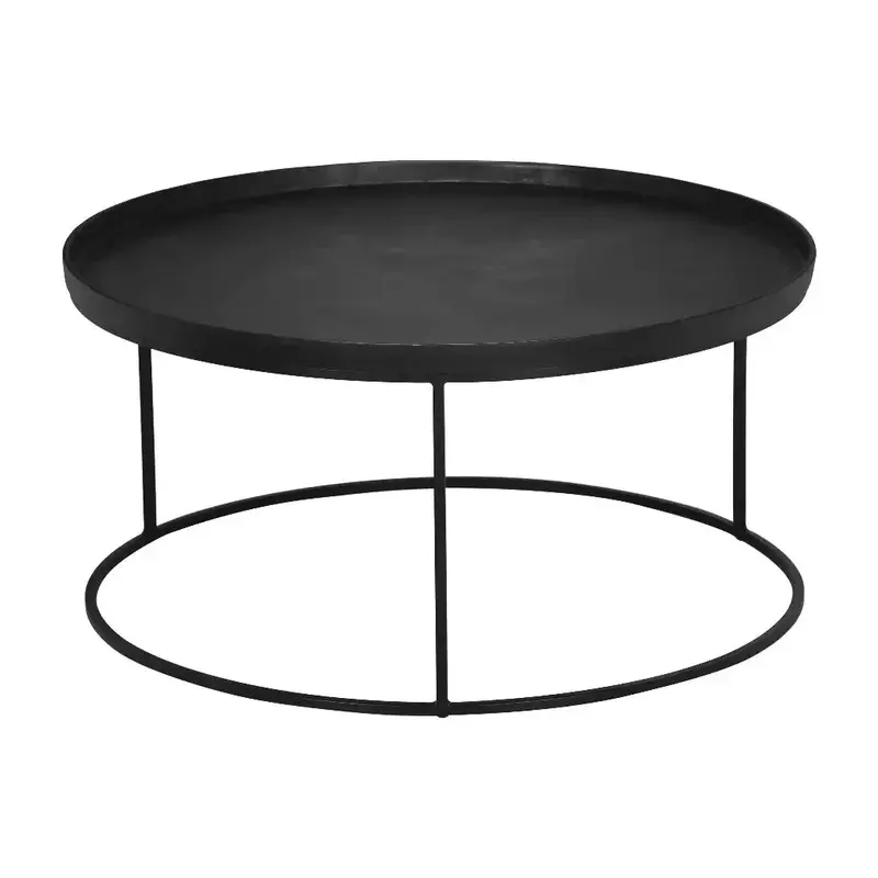 Sana Aluminum-Topped Round Coffee Table – Sleek Modern Accent 1