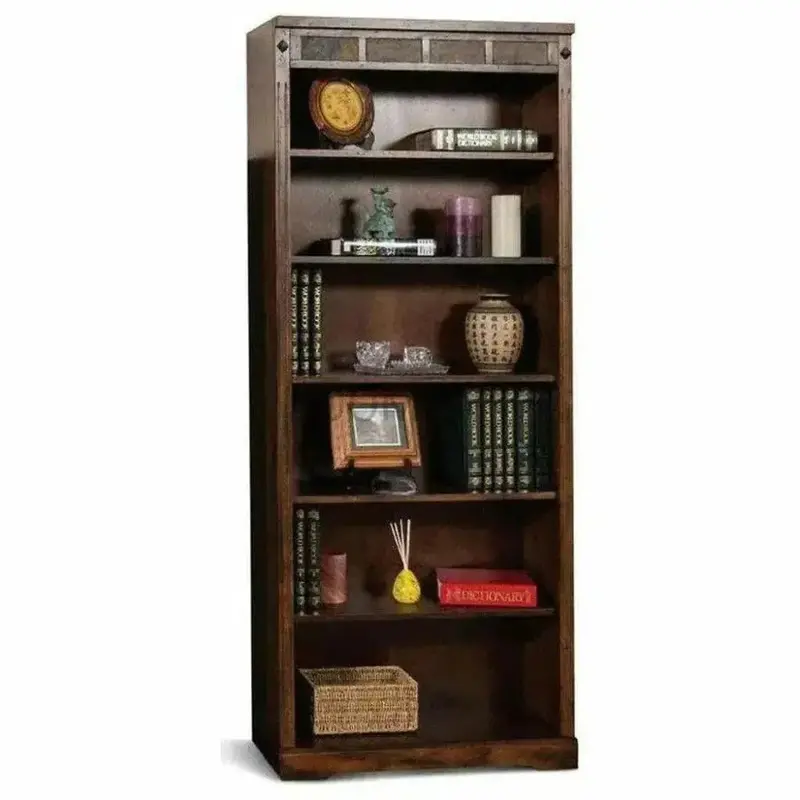 Santa Fe Dark Brown Wooden Bookshelf Unit 1