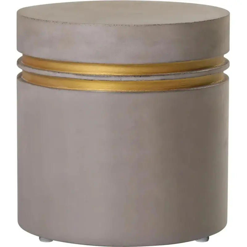 Santori Double Ring Gold Outdoor Short End Table 1