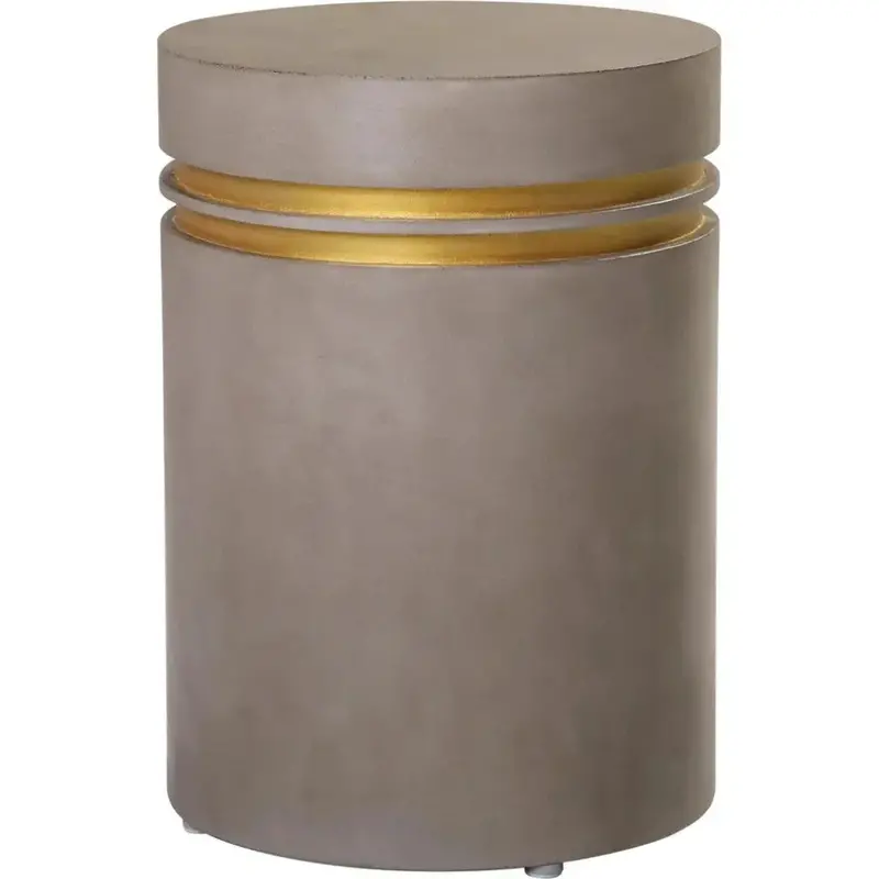 Santori Gray-And-Gold Double-Ring Tall Outdoor End Table 1