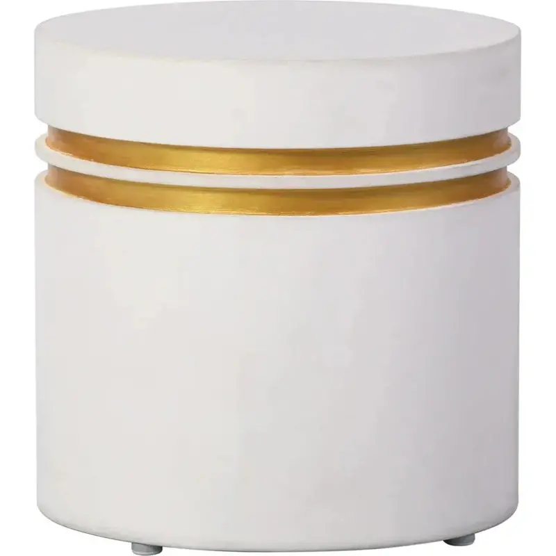 Santori White Double-Ring Short Outdoor End Table 1