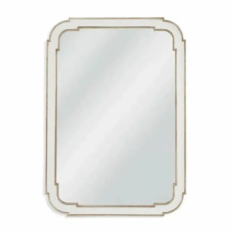 Sasha 36-Inch White Lacquered Rectangular Wall Mirror – Gloss Finish 1
