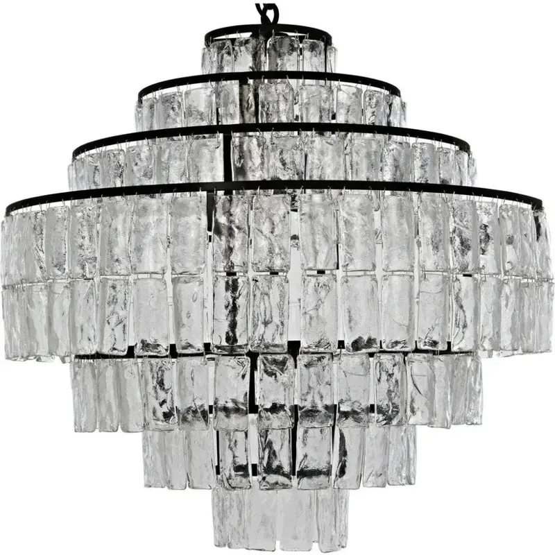 Satellite Black Steel And Glass Multi-Arm Chandelier 1