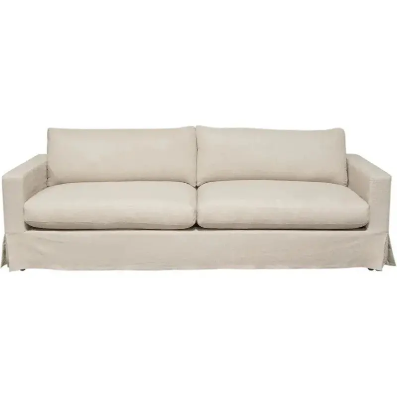 Savannah Sand-Tone Natural Linen Slipcover Sofa 1