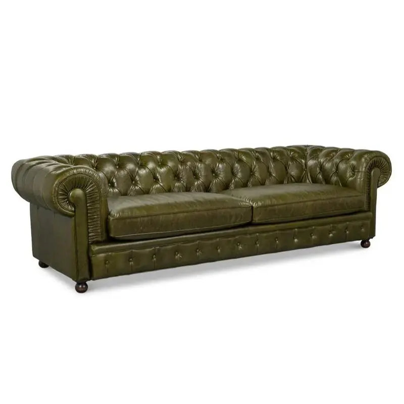 Savile Top-Grain Leather Three-Seat Sofa 1