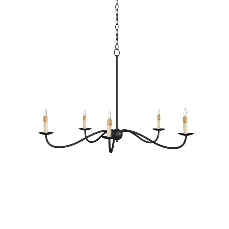 Saxon Compact Black Iron Mini Chandelier 1